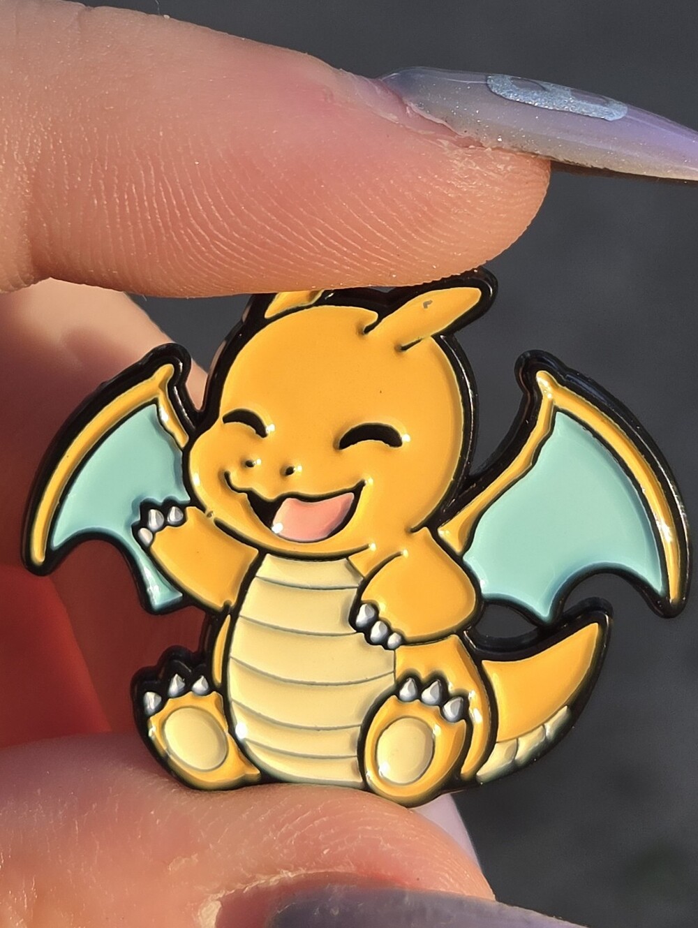 Pokemon Yellow and Mint Dragon Enamel Pet Pin